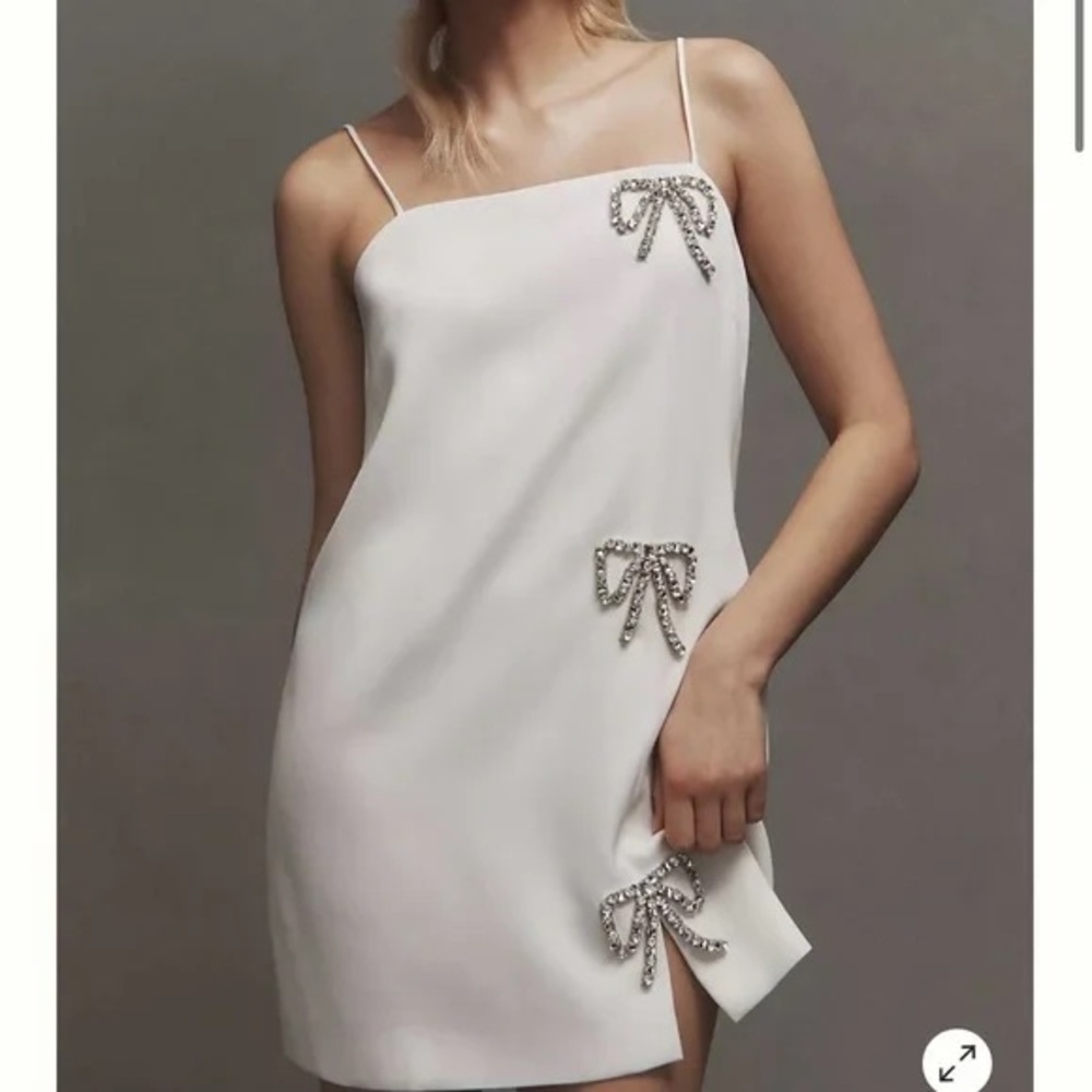 SACHIN & BABI SQUARE-NECK SLEEVELESS BOW MINI DRESS